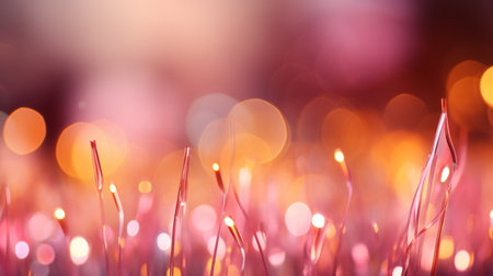 abstract background with bokeh defocused lights and grass.の素材