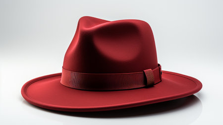 Red hat on a white background. 3d render. Isolatedの素材