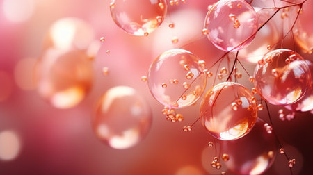Bubbles background. 3d rendering, 3d illustration.の素材