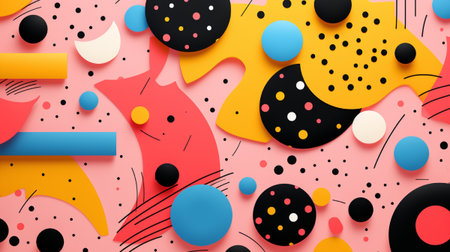 Abstract background with geometric shapes in memphis style. Vector illustration.の素材