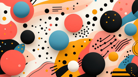 Abstract background with colorful spots, lines and spots. Vector illustration.の素材