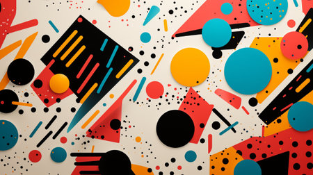 Abstract geometric background with random shapes and lines. Vector Illustration.の素材