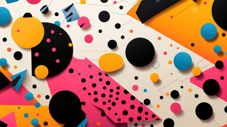Abstract geometric background with circles, dots and spots. Vector illustration.の素材