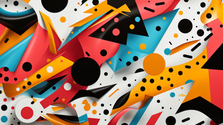 Abstract geometric background with colorful shapes. Vector illustration for your design.の素材