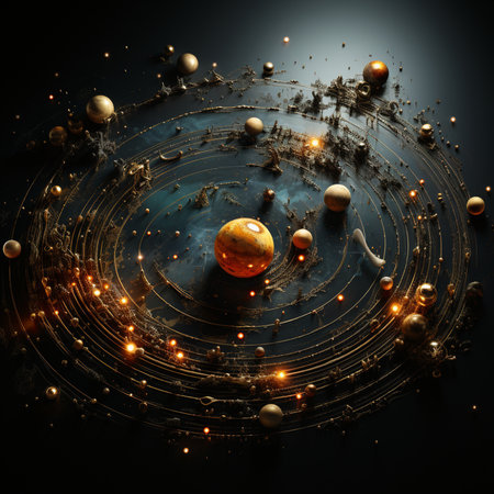 Planets and galaxy, science fiction wallpaper. Beauty of deep space. Billions of galaxies in the universe Cosmic art backgroundの素材