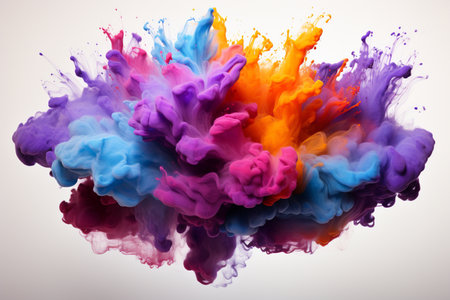 Colorful ink in water isolated on white background. Abstract background.の素材