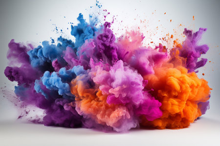 Colorful ink in water isolated on white background. 3d renderingの素材