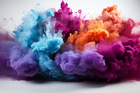 Colorful ink in water on a white background. Abstract background.の素材