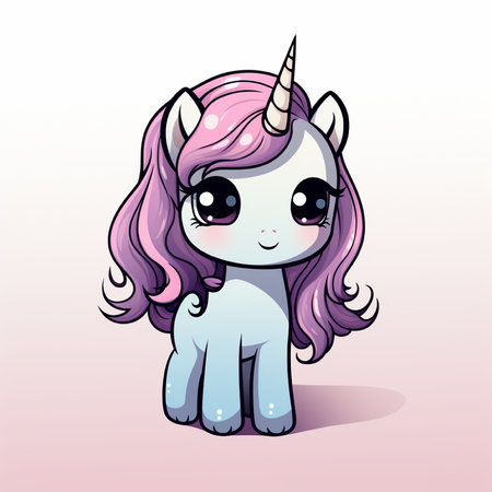 Cute little unicorn. Vector illustration of a cute little unicorn.の素材