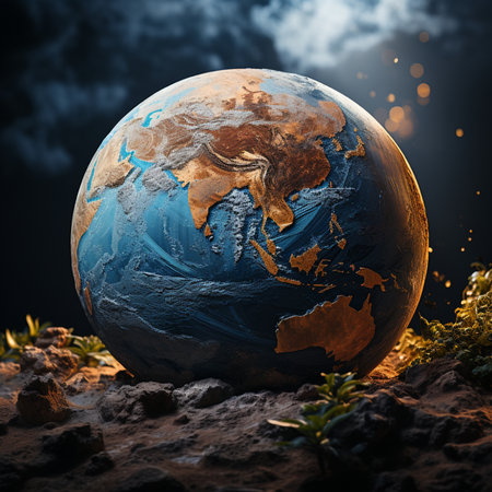 Planet earth in the desert. Elements of this image furnished by NASAの素材