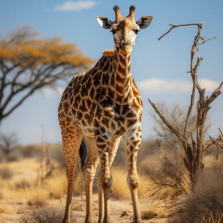 Giraffe in the Etosha National Park, Namibiaの素材
