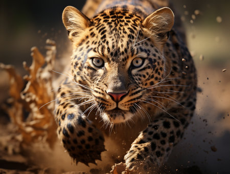 Leopard in Kruger National Park, South Africa ; Specie Panthera pardus family of Felidaeの素材