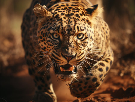 Leopard in Kruger National Park, South Africa ; Specie Panthera pardus family of Felidaeの素材