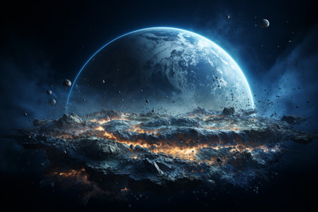 Abstract space background. Elements of this image are furnished by NASA.の素材