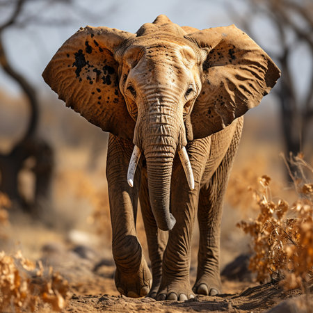 Elephant in the Etosha National Park, Namibia.の素材