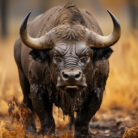 Wild buffalo in the Okavango Delta - Moremi National Park in Botswanaの素材