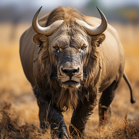 Wildebeest in the Okavango Delta, Botswana.の素材