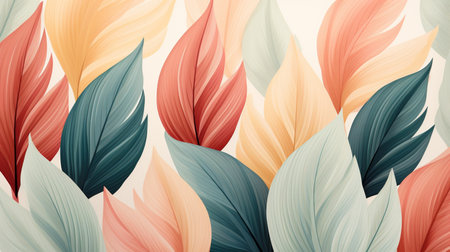 Abstract floral background with colorful leaves. Vector illustration. Eps 10.の素材