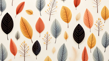 Autumn leaves pattern background. Fall season and fall season concept.の素材