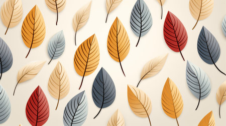 Autumn leaves background. Seamless pattern. Vector illustration.の素材