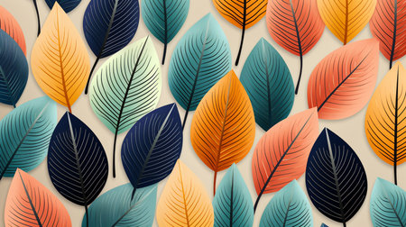 Seamless pattern with colorful leaves. Vector illustration. Eps 10の素材