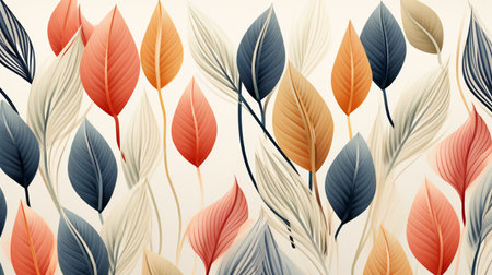 Seamless pattern with colorful leaves. Vector illustration for design.の素材