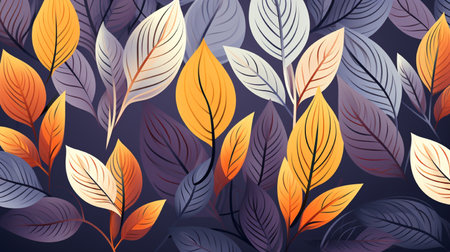 Seamless pattern with autumn leaves. Vector illustration for your designの素材