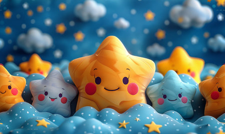 3d render of a group of starfish in the snow.の素材