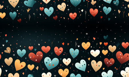 Valentine's day background with hearts. Vector Illustration.の素材