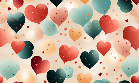 Seamless pattern with hearts. Valentines day background. Vector illustration.の素材