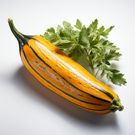 Cucurbita pepo or zucchini on white backgroundの素材