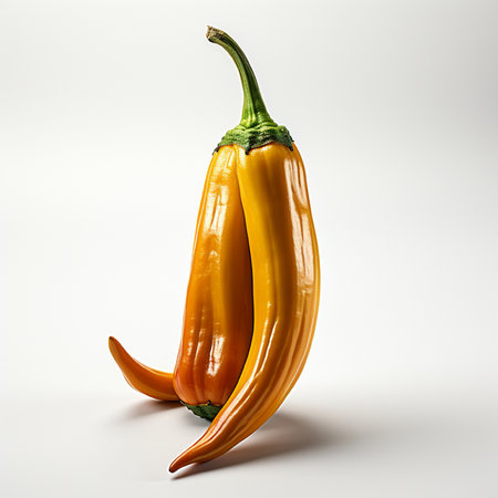 Hot chili peppers isolated on a white background. 3d render.の素材