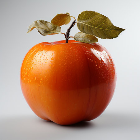 pumpkin with leaf isolated on white background. 3d illustrationの素材