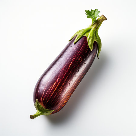 Eggplant isolated on white background. Clipping path included.の素材