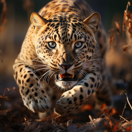 Leopard (Panthera pardus) in the forestの素材