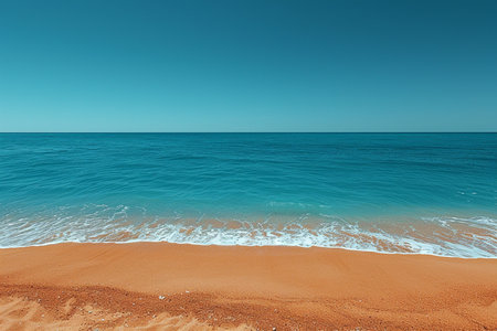 Beautiful seascape with sandy beach and turquoise seaの素材