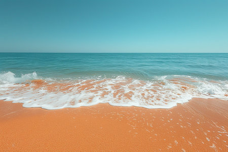 beautiful sandy beach on the Mediterranean coast of Spain. Toned.の素材