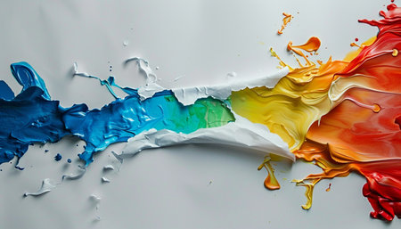 Colorful paint splashes isolated on white background. Abstract background.の素材