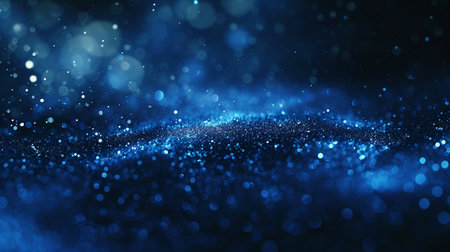glitter vintage lights background. blue and black. de-focusedの素材