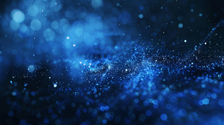 abstract blue bokeh background. 3d rendering of particlesの素材