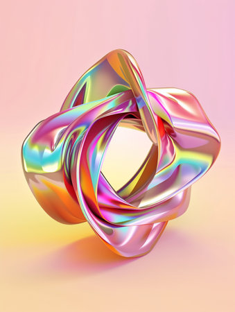 Abstract 3d rendering of colorful ring. Futuristic background design.の素材