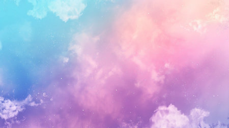 Fantasy cloudy sky with pastel gradient. Abstract fractal background. 3D rendering illustrationの素材