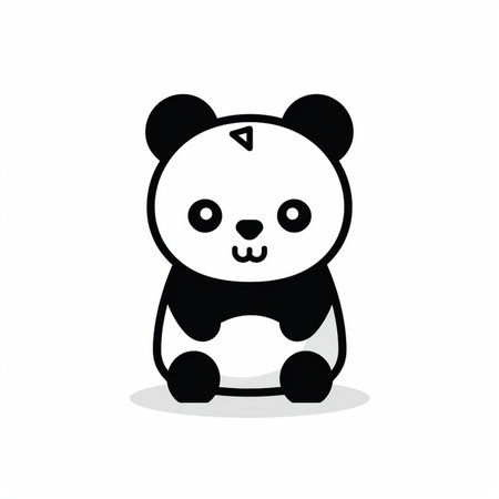 Adorable baby panda illustration, perfect for children's designs. Simple, charming, and easy to use graphic.の素材