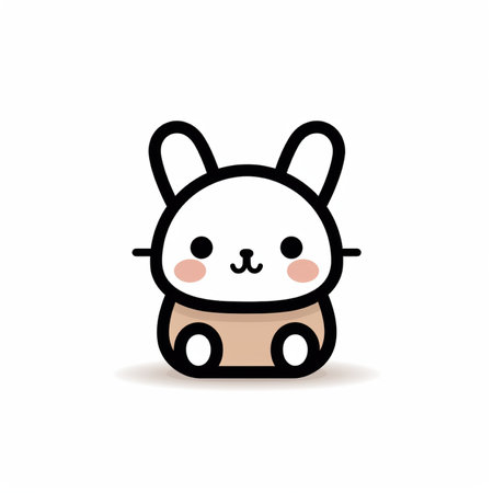 Cute cartoon rabbit. Vector illustration. Can be used as a greeting card for kids.の素材