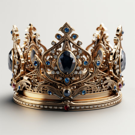 low key image of beautiful queen/king crown. 3d renderingの素材