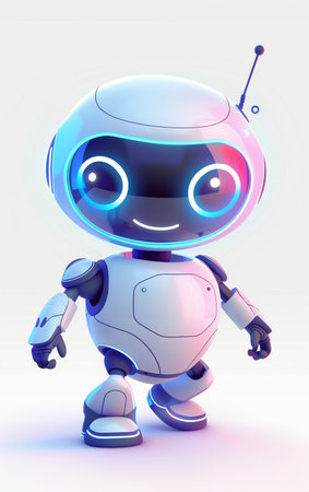 Robot. Cute cartoon character. Artificial intelligence. Vector illustrationの素材