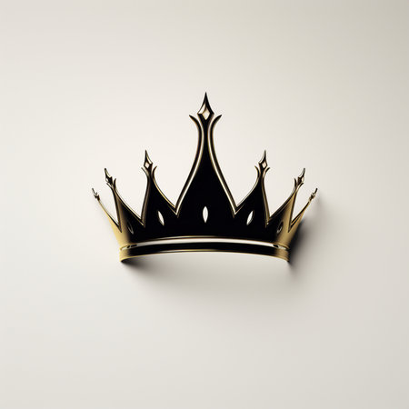 Black crown on a white background. 3d rendering. Computer digital drawing.の素材