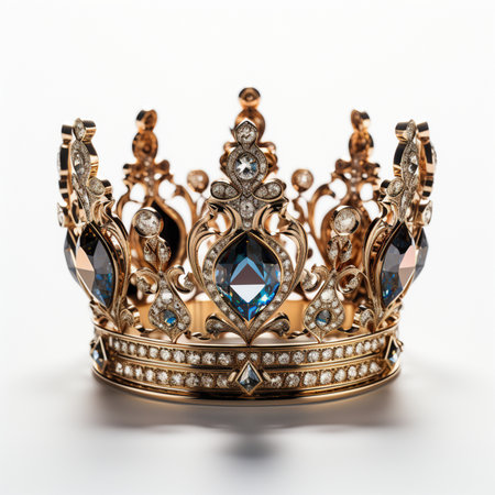 low key image of beautiful queen crown with gems. 3d renderingの素材