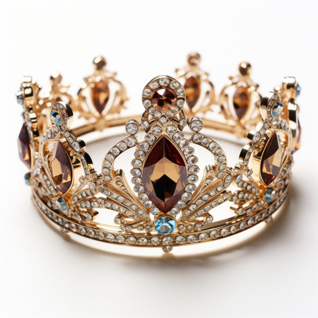 low key image of crown with gems. vintage filtered. selective focusの素材
