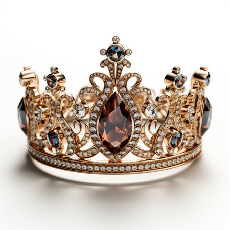 Jewelry crown on a white background. 3d illustration.の素材